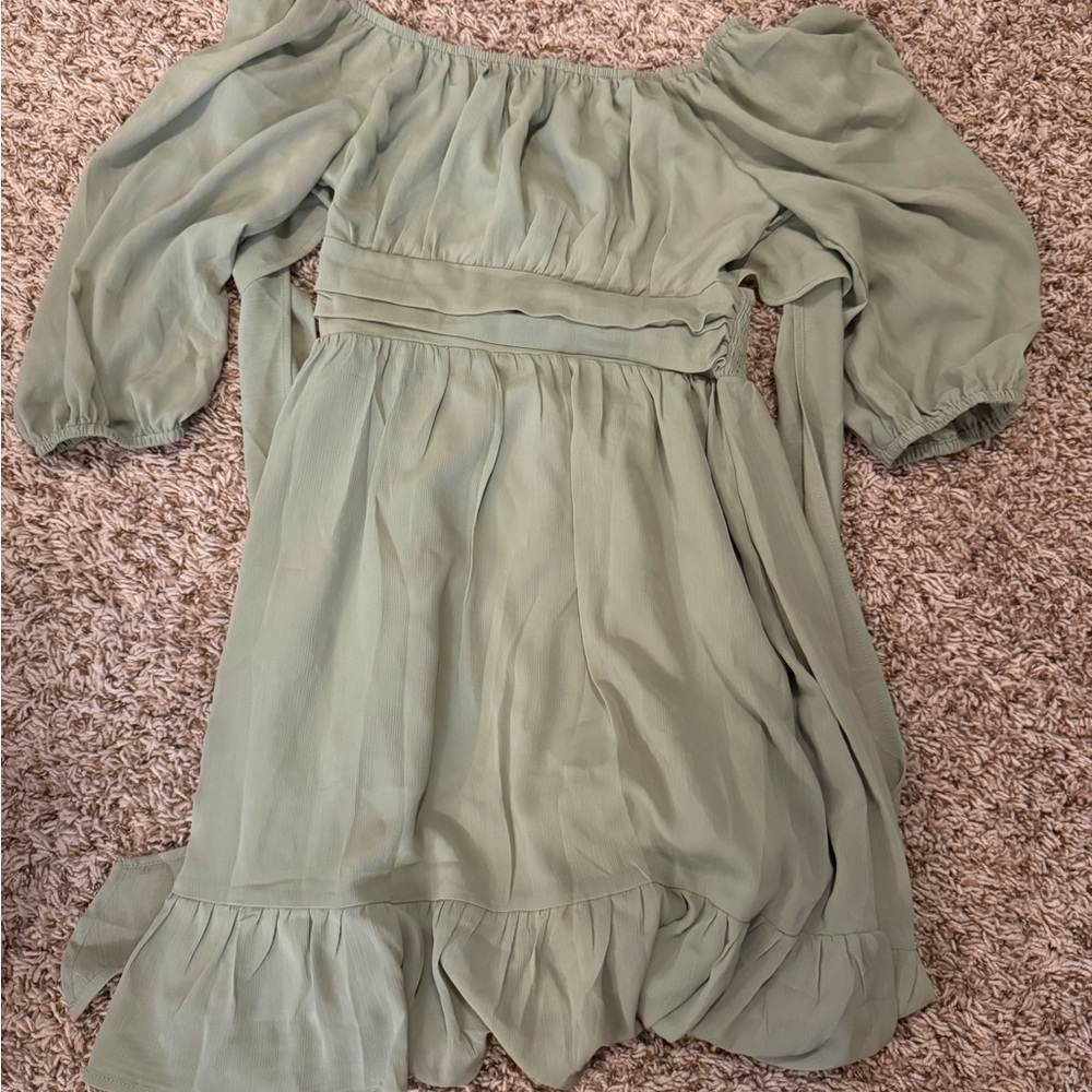 Elegant Backless Green Dress